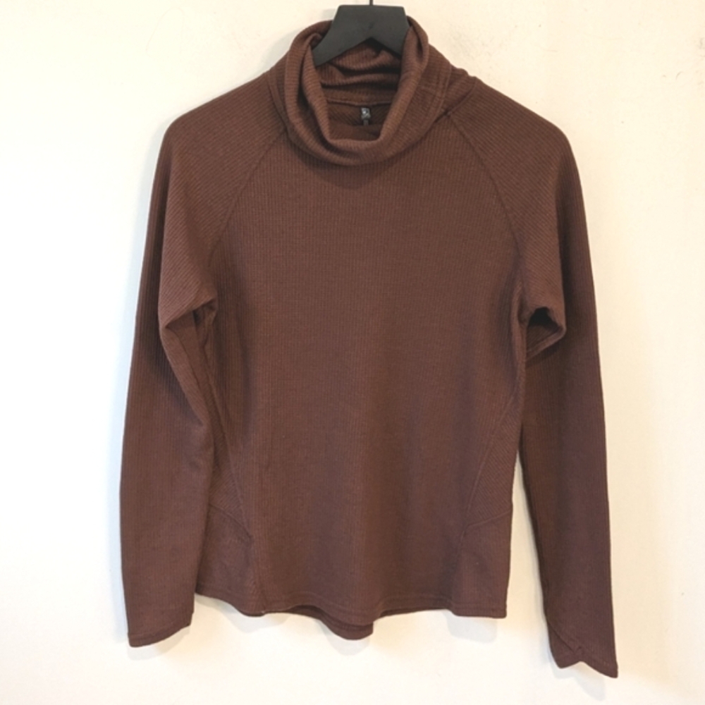 Kuhl Women's 2022 Brown Petra Turtleneck Waffle Thermal Shirt Size XS